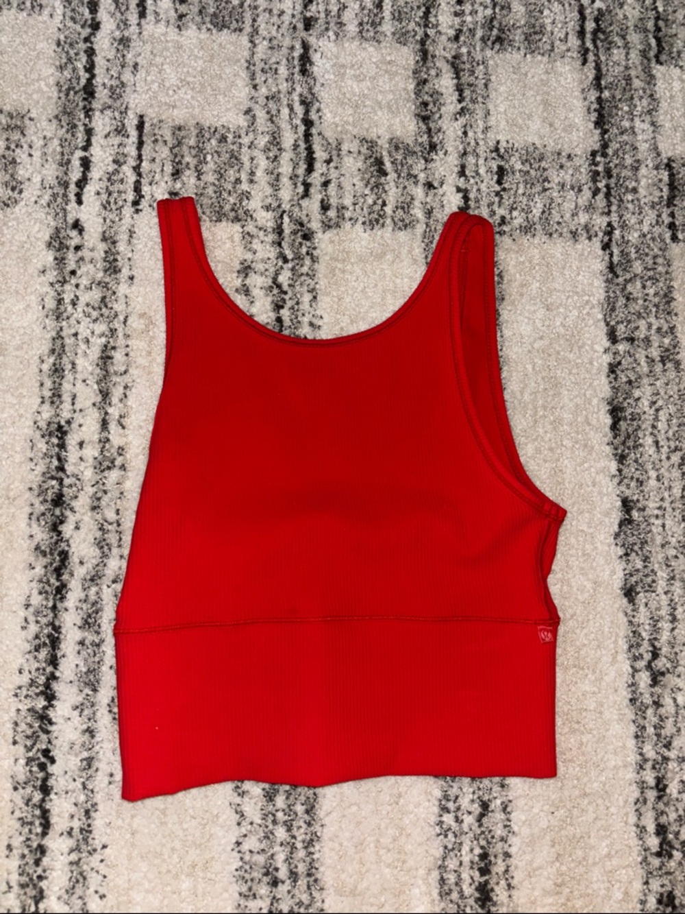 Lululemon Red Ribbed Cropped Tank Top